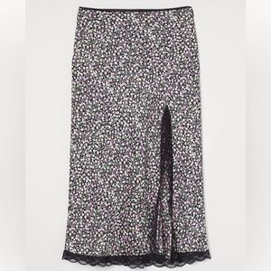 H&M lace floral midi skirt high slit